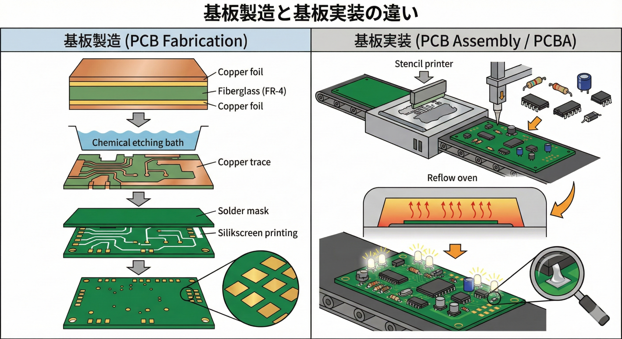 基板実装と基板製造の違いをわかりやすく解説 - 基板実装.com
